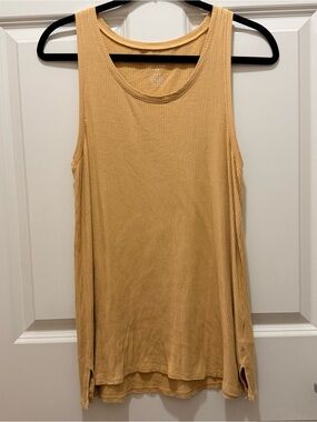 AE Soft & Sexy Mustard Yellow Soft Ribbed Long Layering Tank Top Women’s Medium